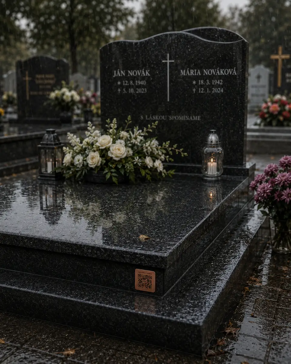 Ako upevniť QR kód na pomník — spomienková samolepka Memories