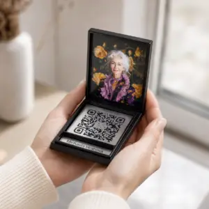 Memories Legacy – otvárací rámik s fotografiou a QR kódom na domácu vitrínu